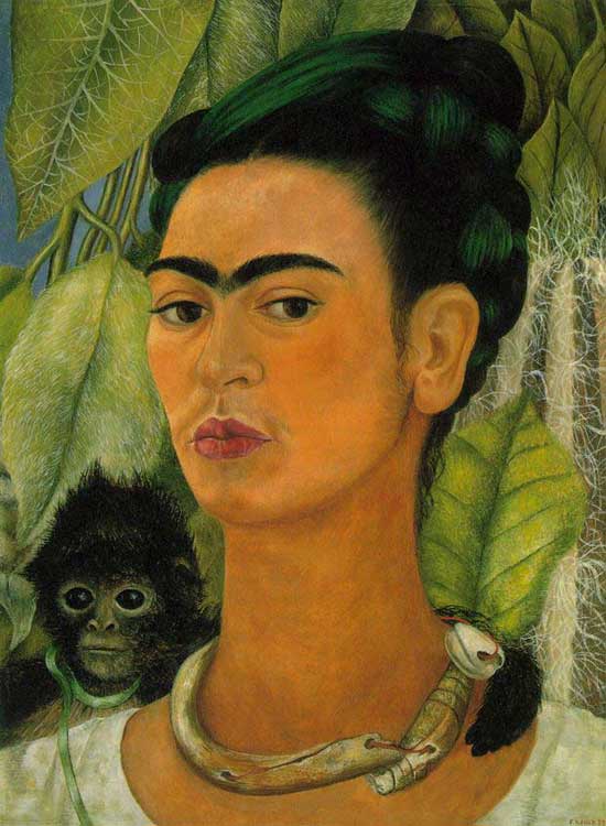 Self Portrait with a Monkey (1938) – Frida Kahlo Tablo