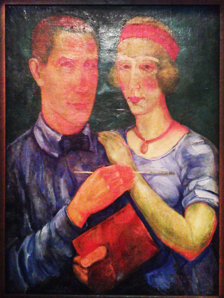 Self Portrait with a Wife (1920) - Victor Palmov Tablo