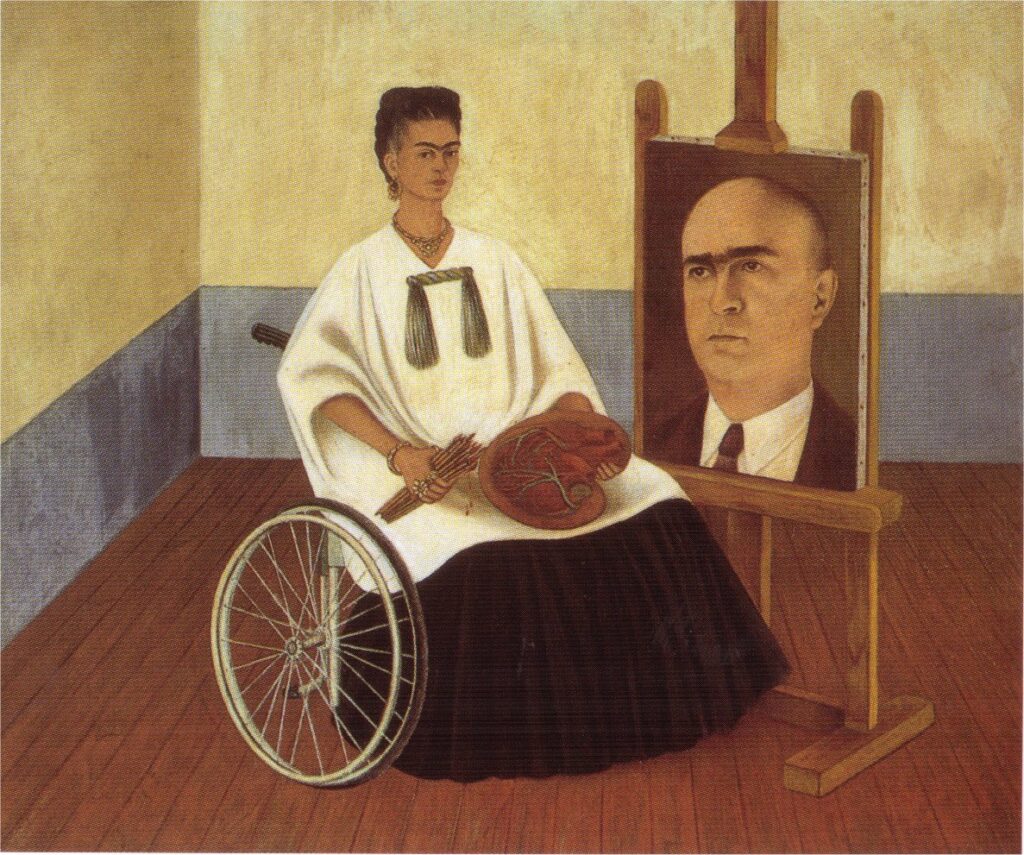 Self Portrait with the Portrait of Doctor Farill (1951) - Frida Kahlo Tablo