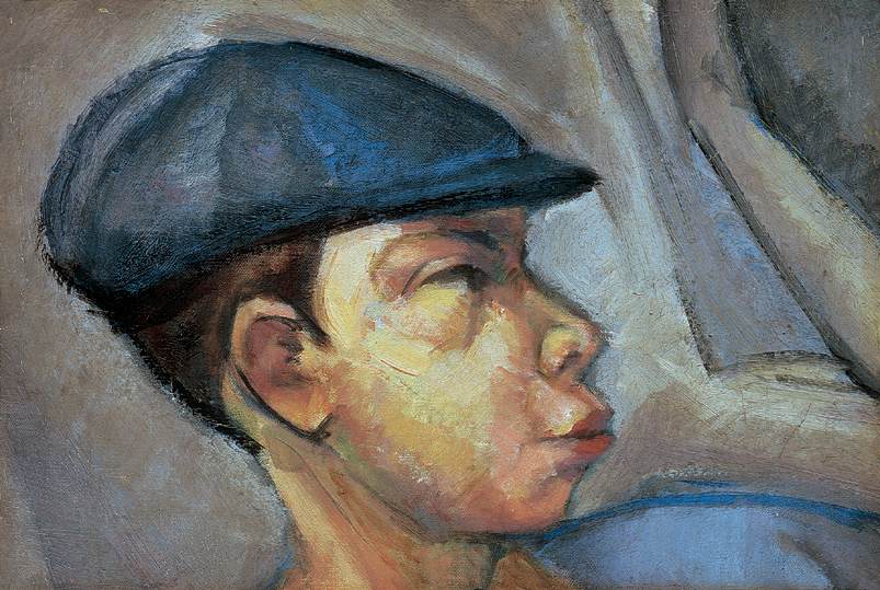 Self portrait Wearing Cap (1910) - Lajos Tihanyi Tablo