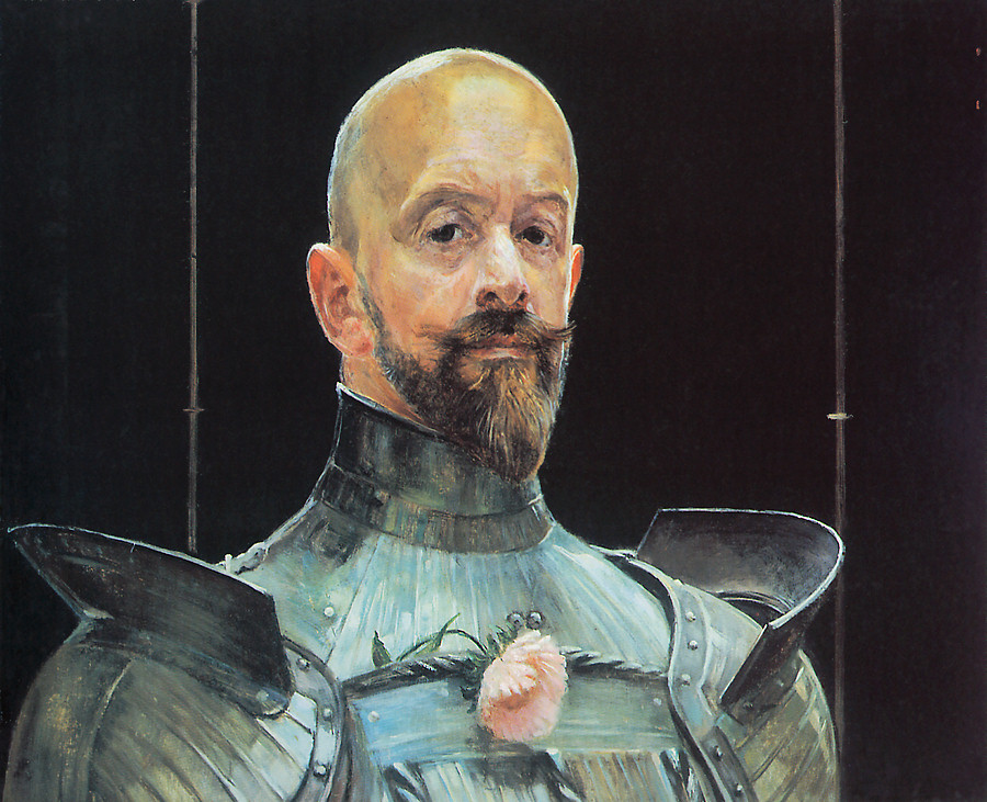 Self portrait in Armour (1914) - Jacek Malczewski Tablo