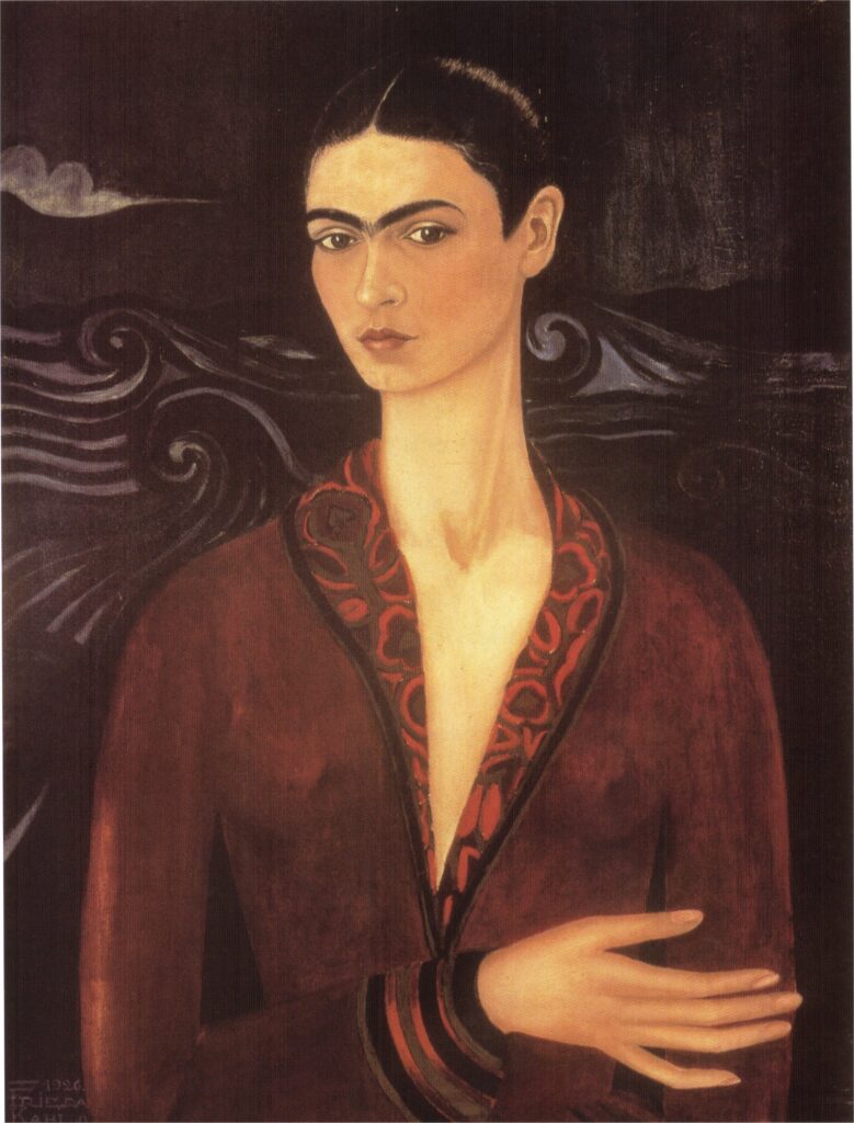Self portrait in a Velvet Dress (1926) - Frida Kahlo Tablo