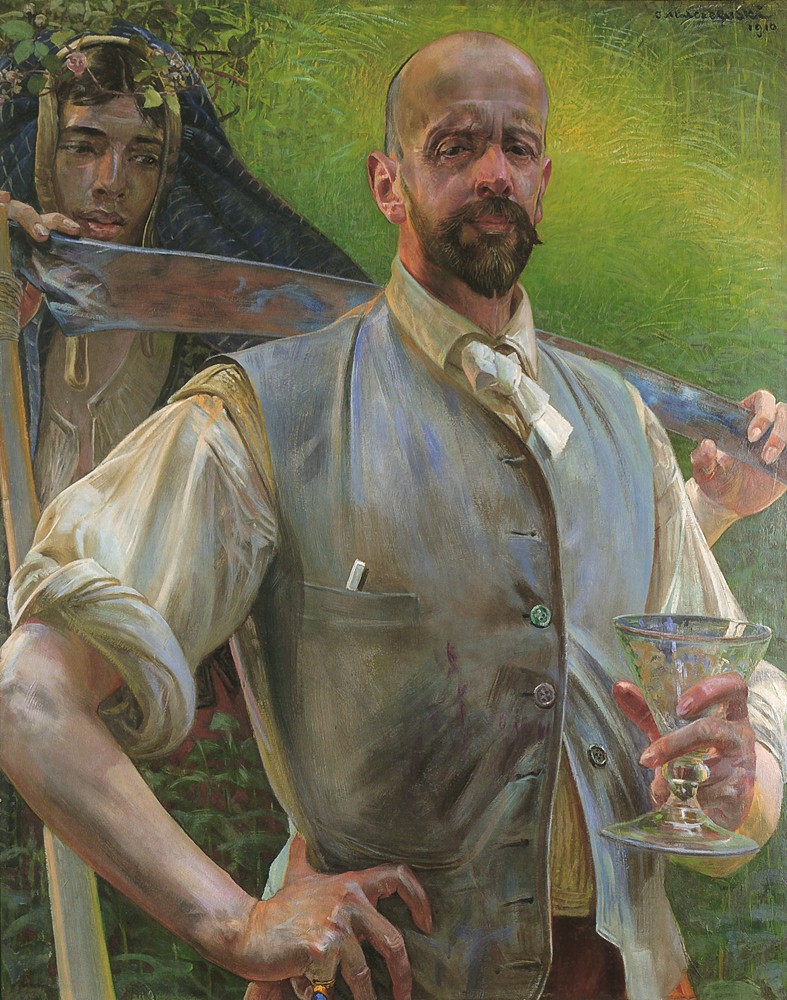 Self portrait with Death - Jacek Malczewski Tablo