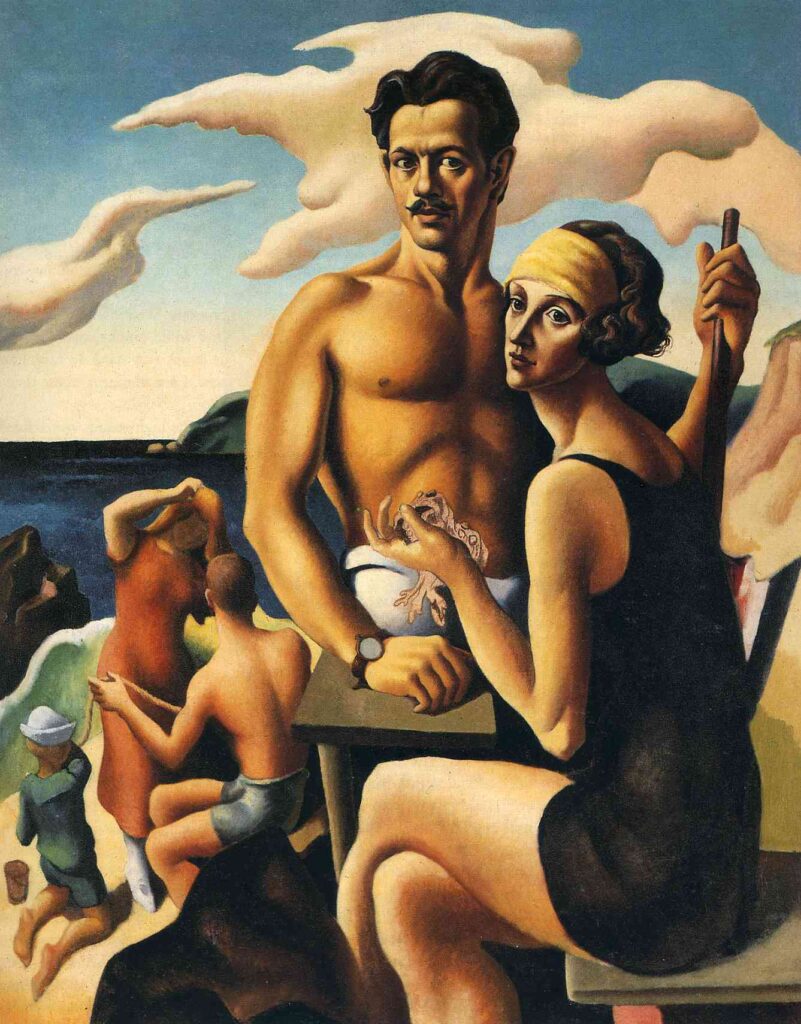 Self portrait with Rita (1922) - Thomas Hart Benton Tablo