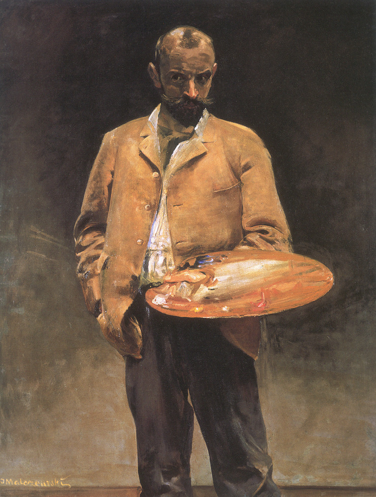Self portrait with palette - Jacek Malczewski Tablo