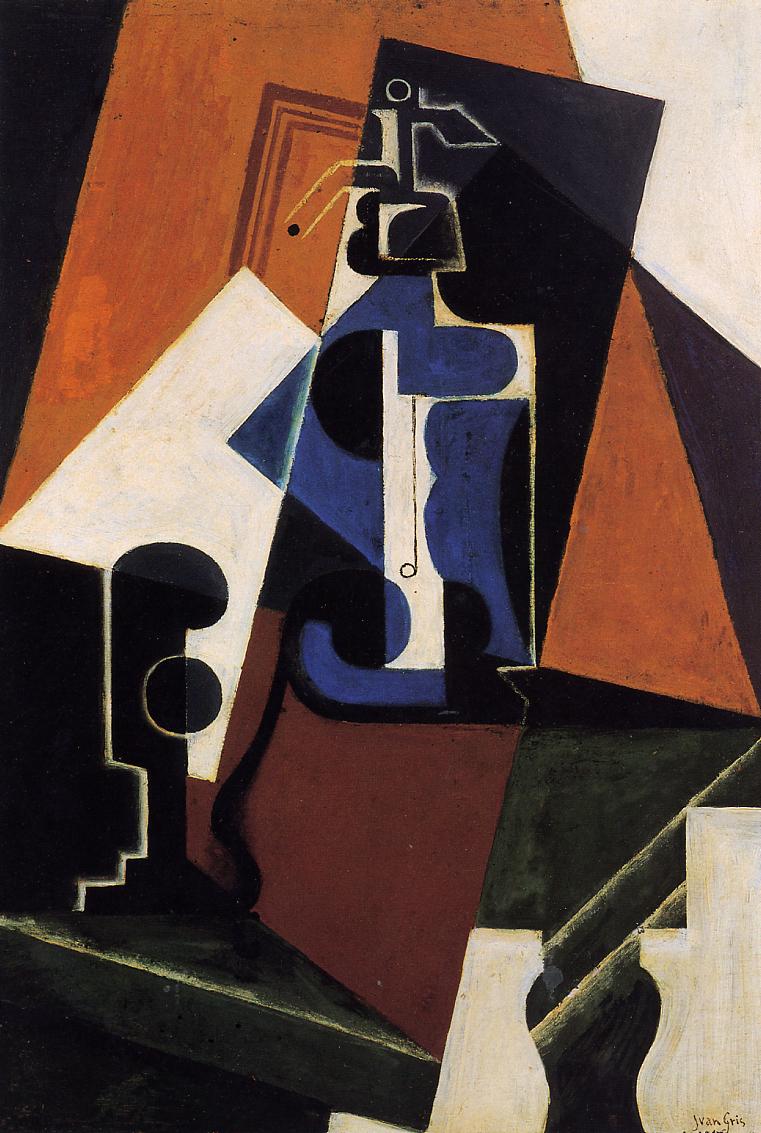Seltzer Bottle and Glass (1917) - Juan Gris Tablo