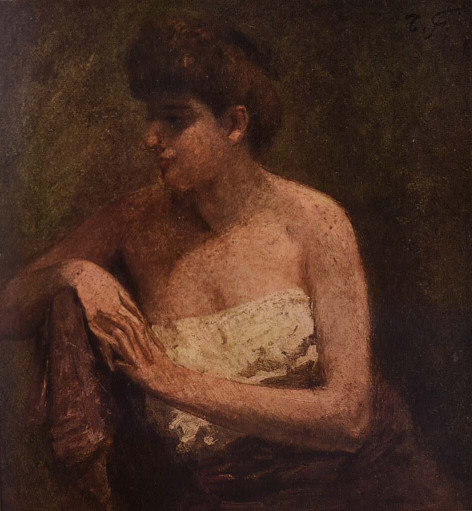 Semi nude Female Figure - Fujishima Takeji Tablo