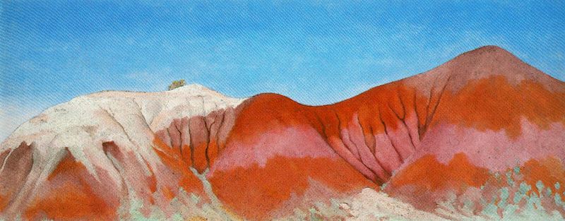Series near abiquiu, New Mexico Hills to the left - Georgia O'Keeffe Tablo