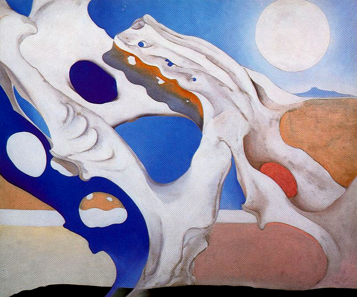 Shadow with Pelvis and Moon (1943) - Georgia O'Keeffe Tablo