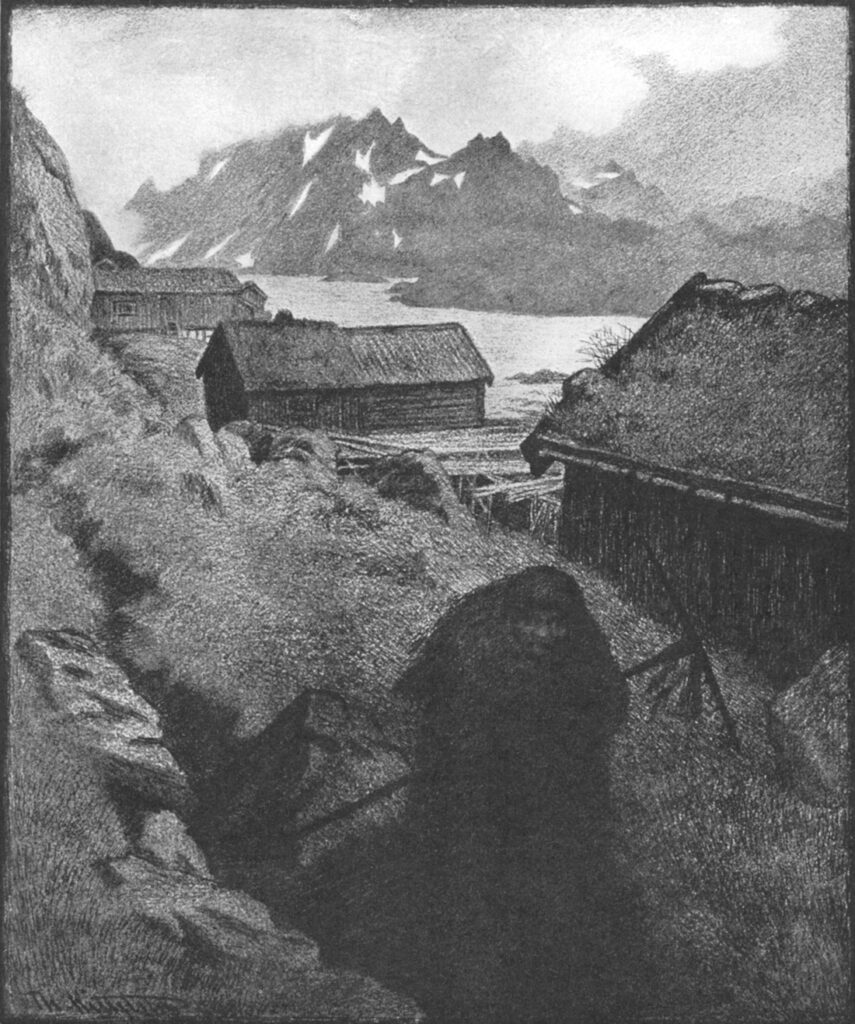 She Is Making Her Way Through the Country (1900) - Theodor Severin Kittelsen Tablo