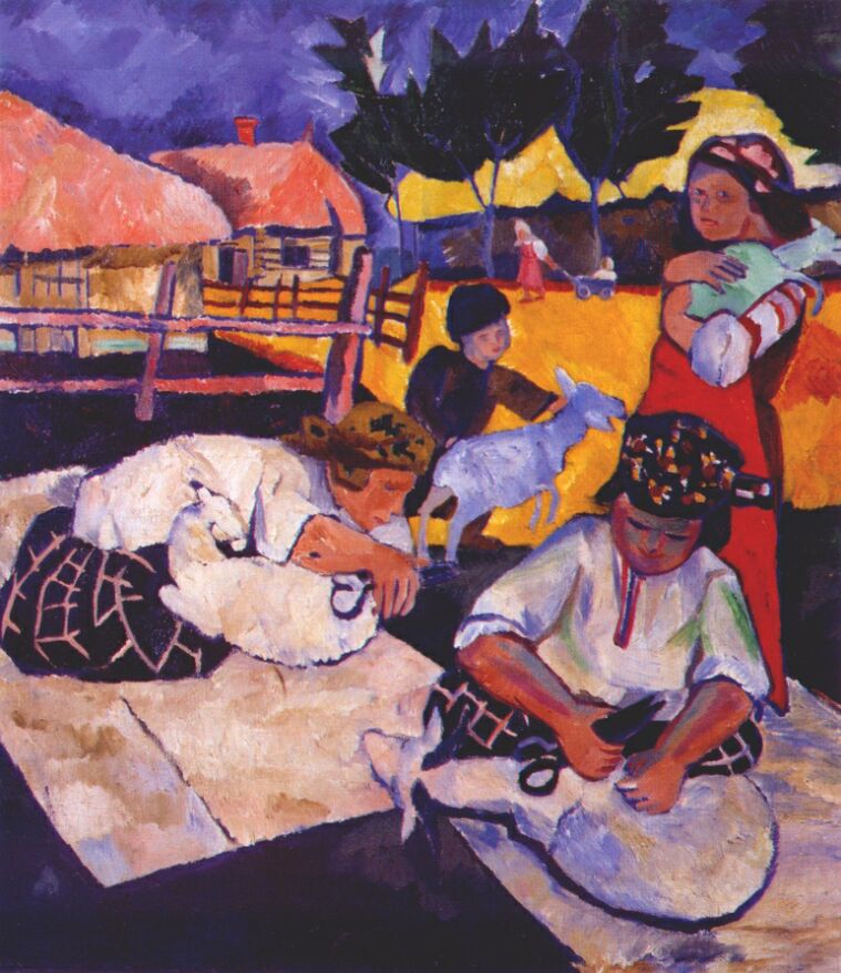 Sheep Shearing (1907) - Natalia Goncharova Tablo