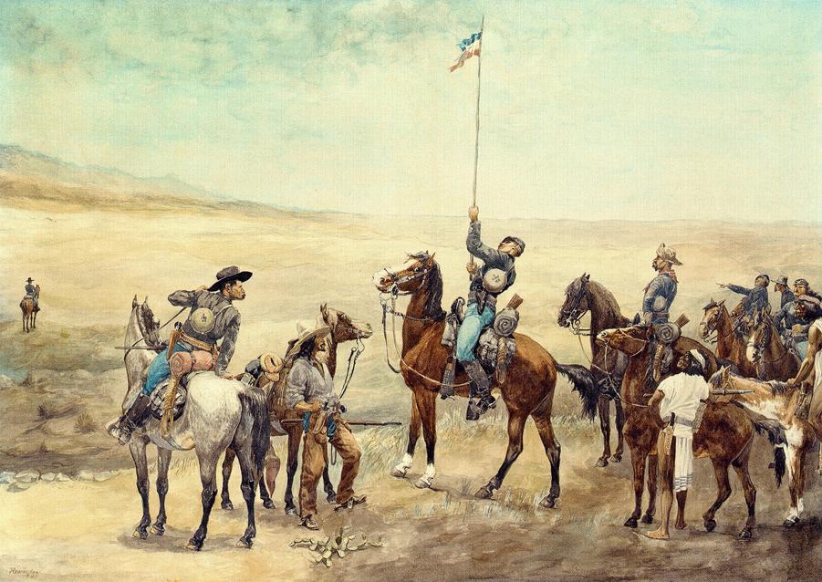 Signaling the Main Command (1885) - Frederic Remington Tablo