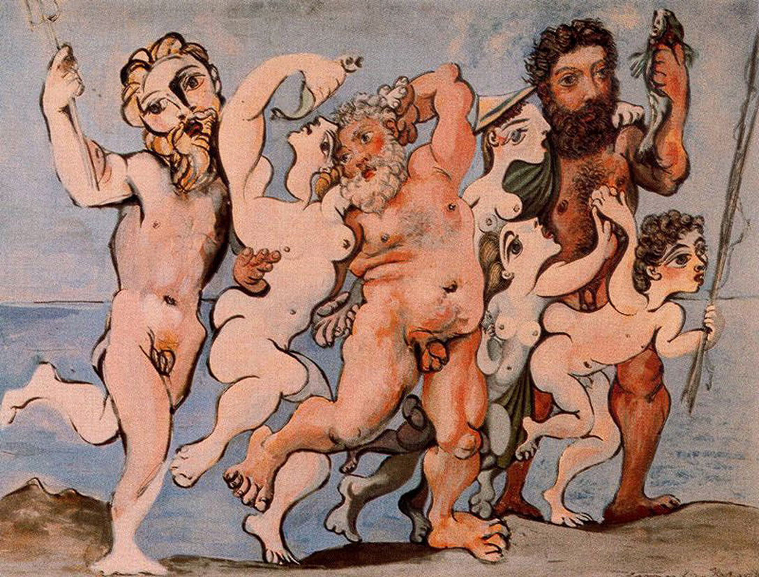 Silenus dancing in company (1933) - Pablo Picasso Tablo