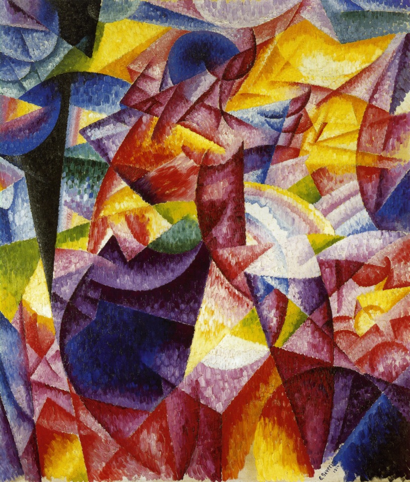 Simultaneity of Centrifugal and Centripetal Groups (Woman at a Window) (1914) - Gino Severini Tablo
