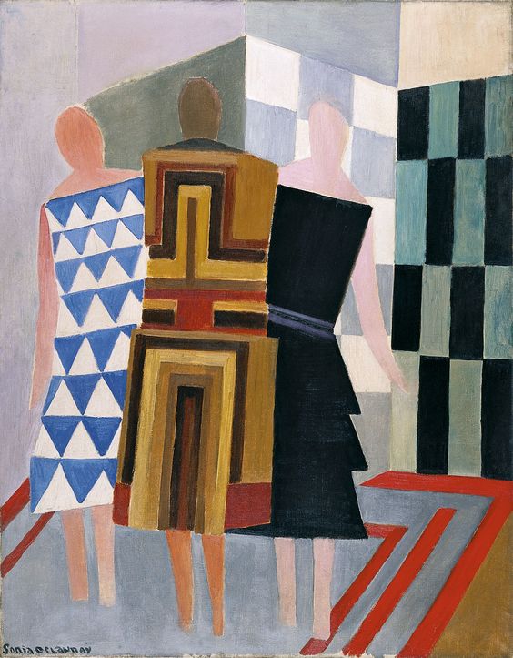 Simultaneous Dresses (Three Women, Forms, Colours) (1925) – Sonia Delaunay Tablo