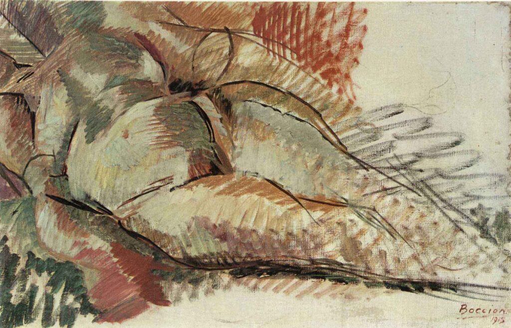 Simultaneous Nude (1915) - Umberto Boccioni Tablo