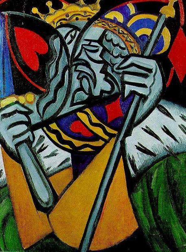Simultaneous Representation of a King of Hearts and a King of Diamonds (1915) - Olga Rozanova Tablo