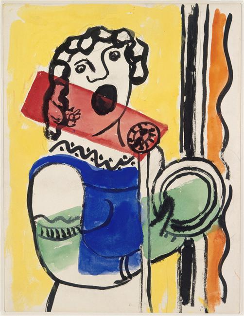 Singer at the microphone (1955) - Fernand Léger Tablo