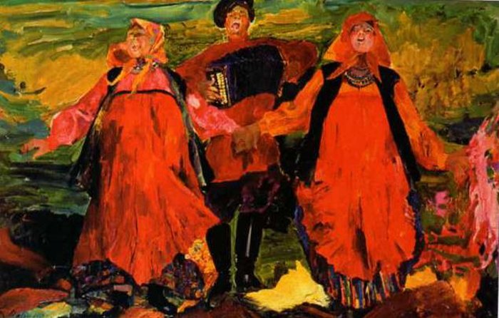 Singing peasants – Filipp Malyavin Tablo