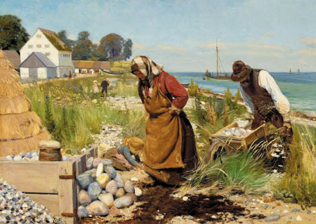 Skærvehuggere Ved Stranden. Stevns. (1885) - Hans Andersen Brendekilde Tablo