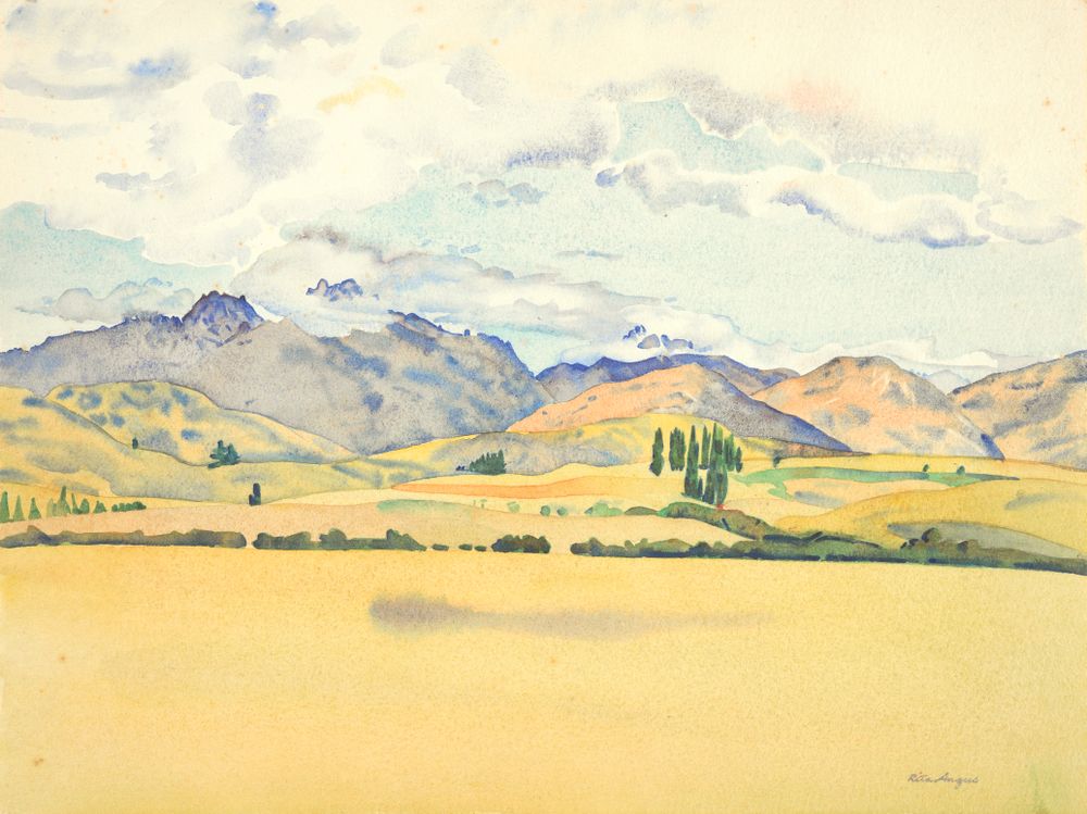 Sketch for Central Otago (Cecil Peak, Arrowtown) (1953) - Rita Angus Tablo