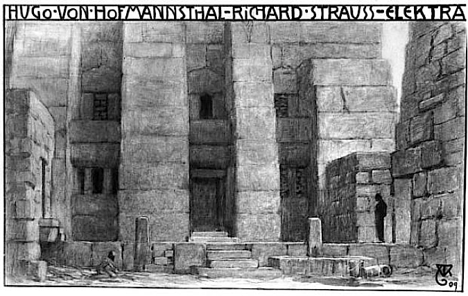 Sketch for Hugo Von Hofmannsthal's Elektra, Music by Richard Strauss (1909) - Alfred Roller Tablo