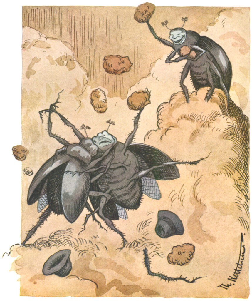 Slagsmaal Mellem To Skarnbasser (1894) - Theodor Severin Kittelsen Tablo