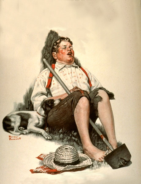 Sleeping Boy (1919) - Norman Rockwell Tablo