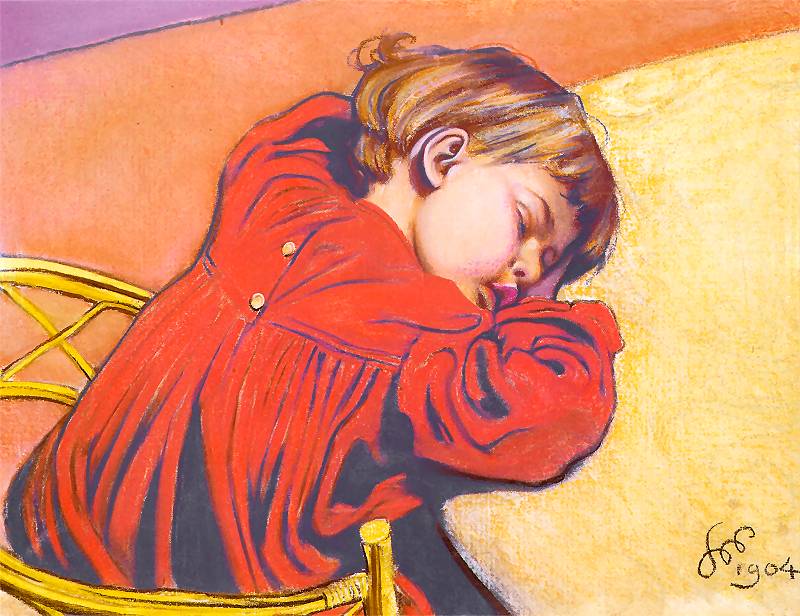 Sleeping Staś (1904) - Stanisław Wyspiański Tablo