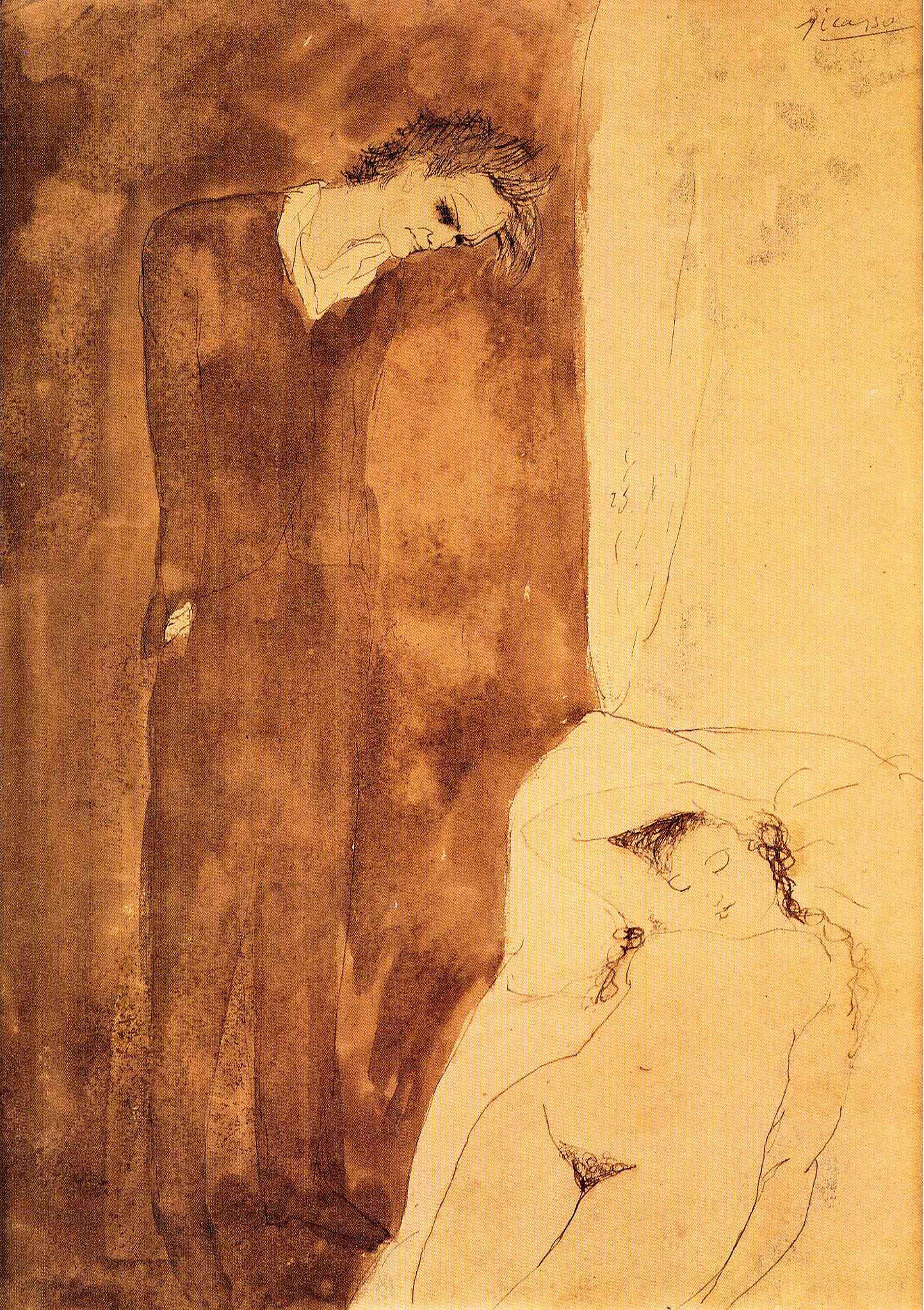 Sleeping nude (1904) - Pablo Picasso Tablo