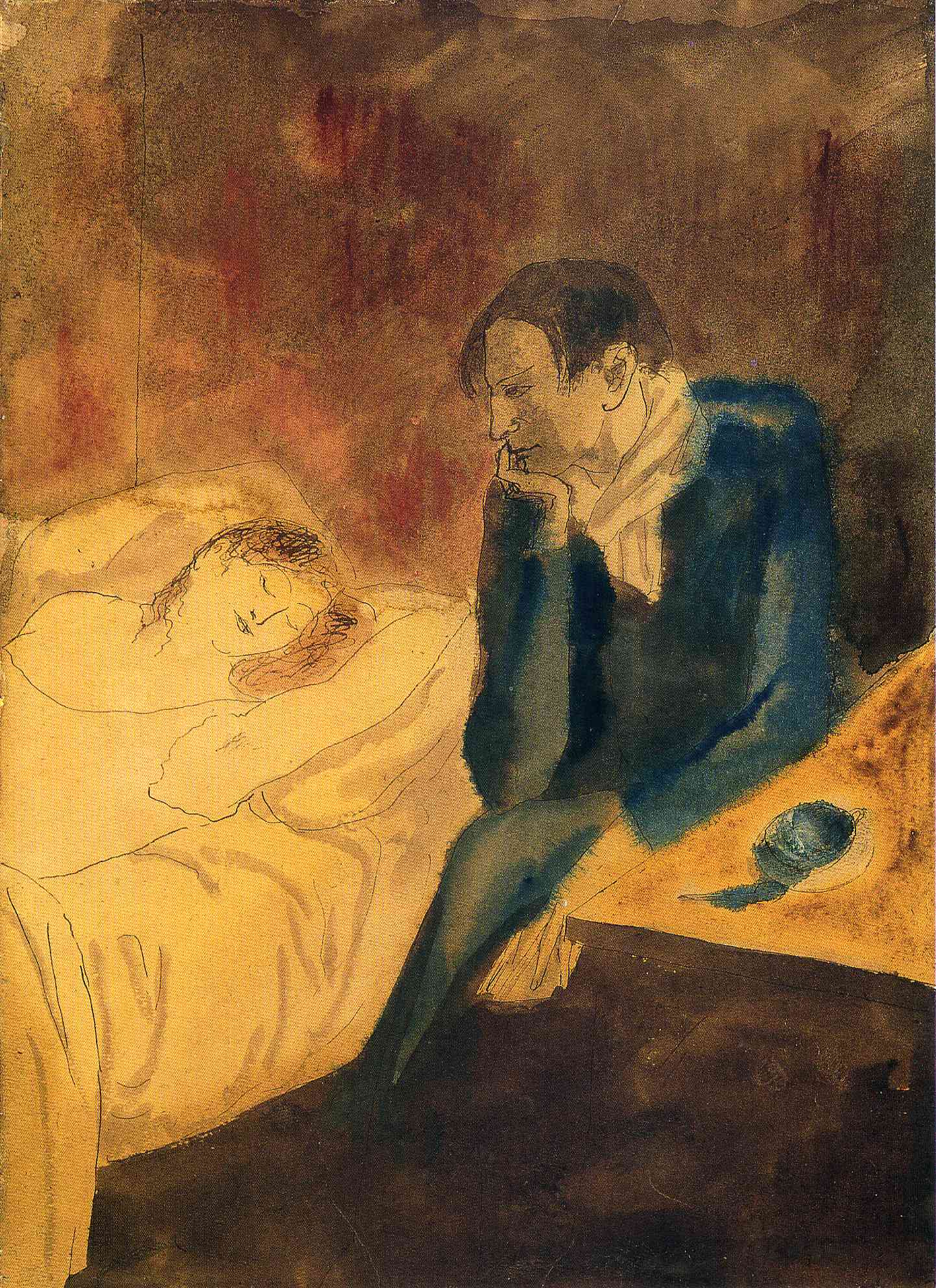 Sleeping woman (Meditation) (1904) - Pablo Picasso Tablo