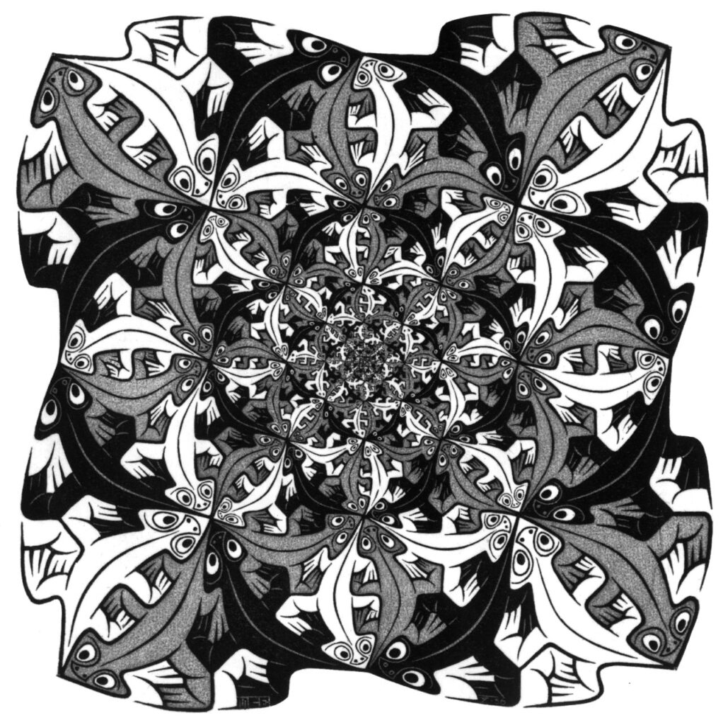 Smaller & Smaller (1956) - M. C. Escher Tablo