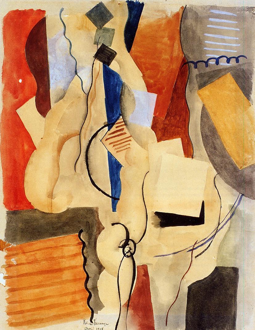 Smoking in the Shelter (1918) - Roger de La Fresnaye Tablo
