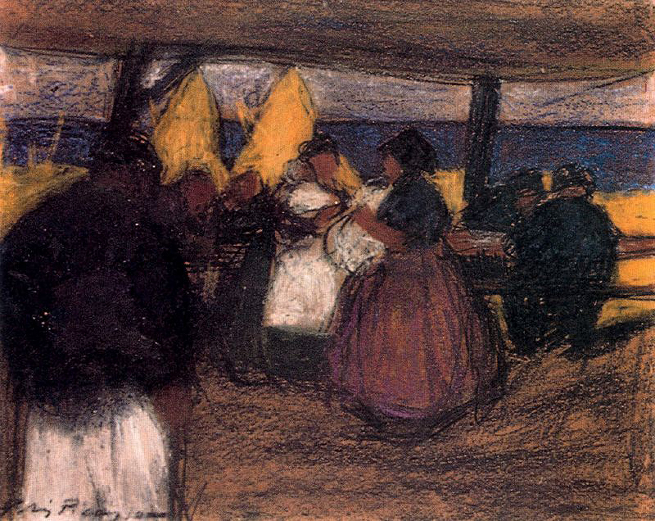 Snackbar in the open air (1900) - Pablo Picasso Tablo