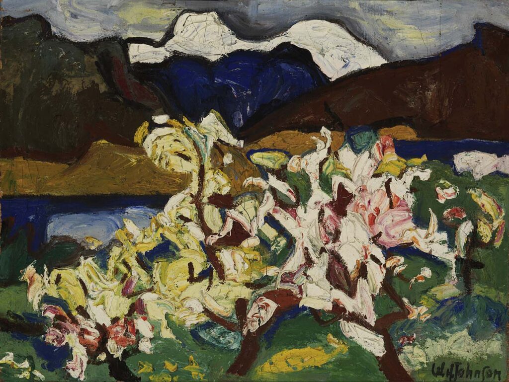 Snow Peaks and Blossoms (1938) - William H. Johnson Tablo
