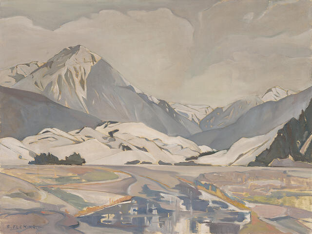 Snowing at Cass (1947) - Rita Angus Tablo