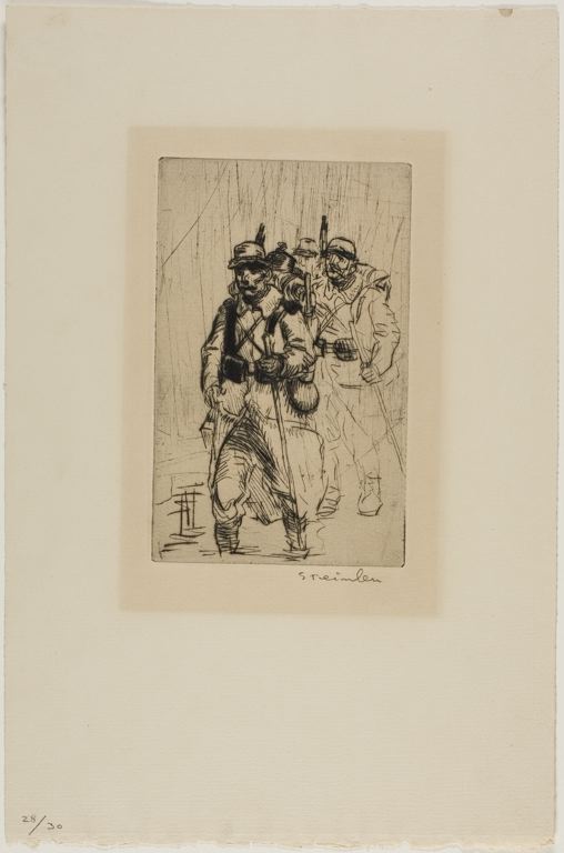 Soldats Sous La Pluie et Dans Les Fondrieres (1915) – Théophile Steinlen Tablo