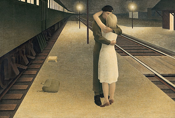 Soldier and Girl at Station (1953) - Alex Colville Tablo