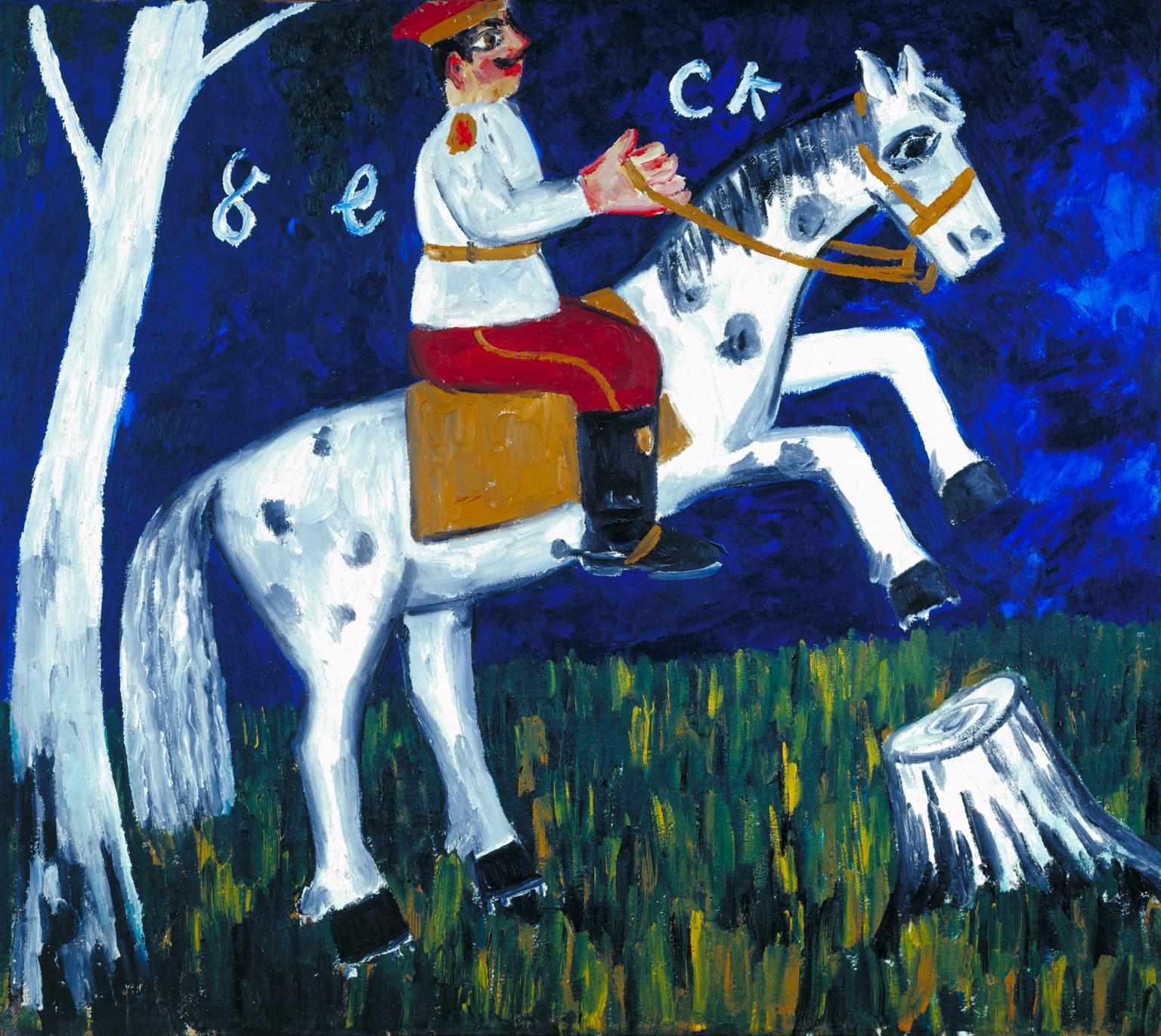 Soldier on a Horse (1911) - Mikhail Larionov Tablo