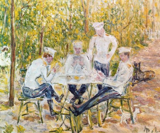 Soldiers Playing Cards (1903) - Mikhail Larionov Tablo