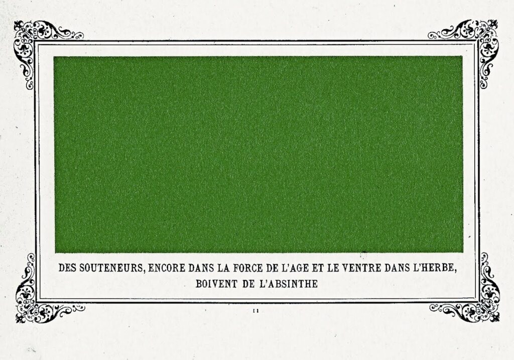 Some Pimps, Known as Green Backs, on their Bellies in the Grass, Drinking Absinthe (1884) – Alphonse Allais Tablo