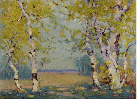 Southern Autumn Birch - Alfred Heber Hutty Tablo