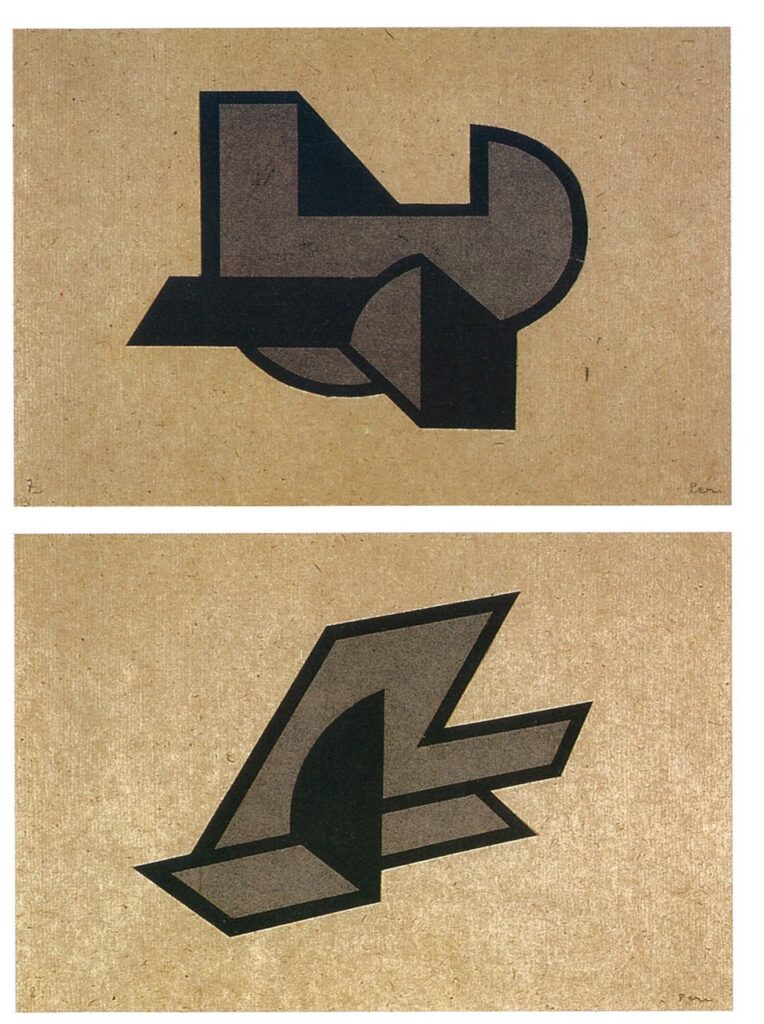 Space constructions from Der Sturm portfolio (1922) - Peter László Péri Tablo