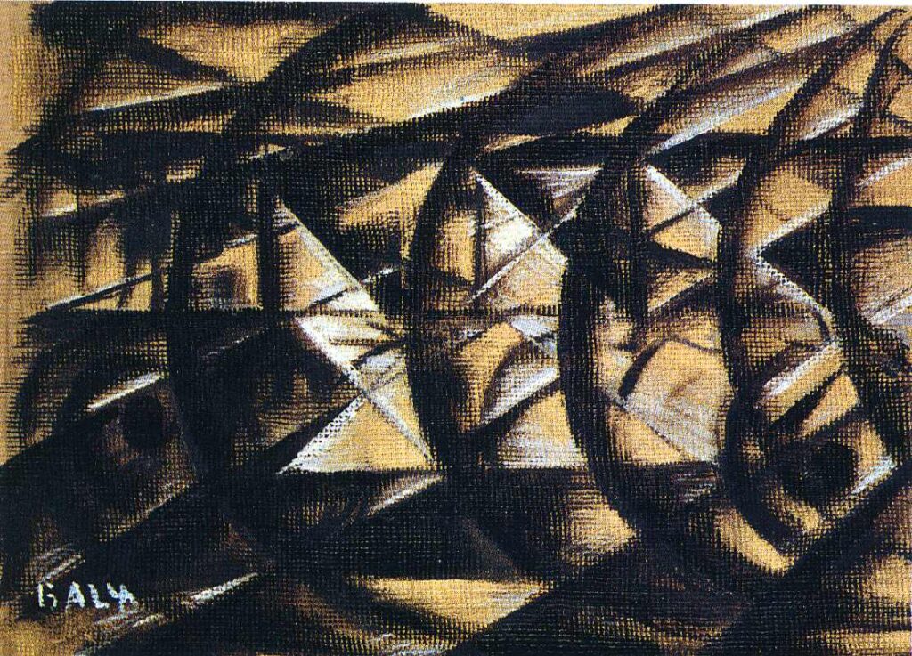Speed of a Motorcycle (study) (1913) - Giacomo Balla Tablo
