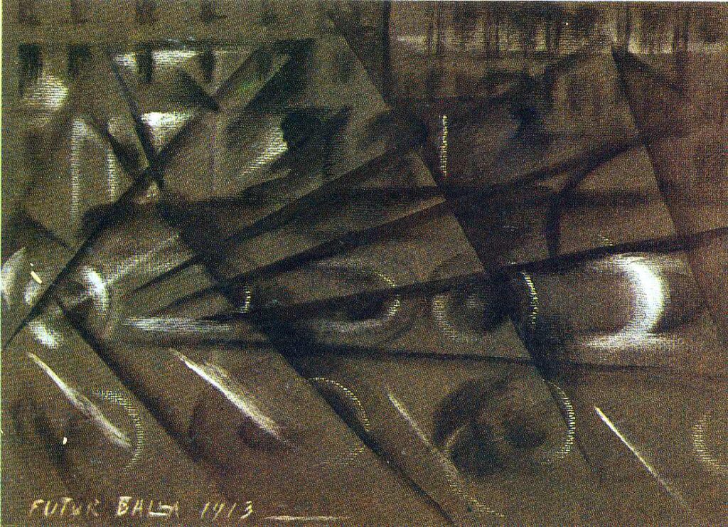 Speed of an Automobile (study) (1913) - Giacomo Balla Tablo