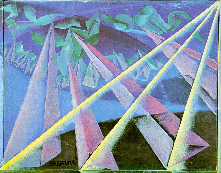 Spirit form transformation (1918) – Giacomo Balla Tablo