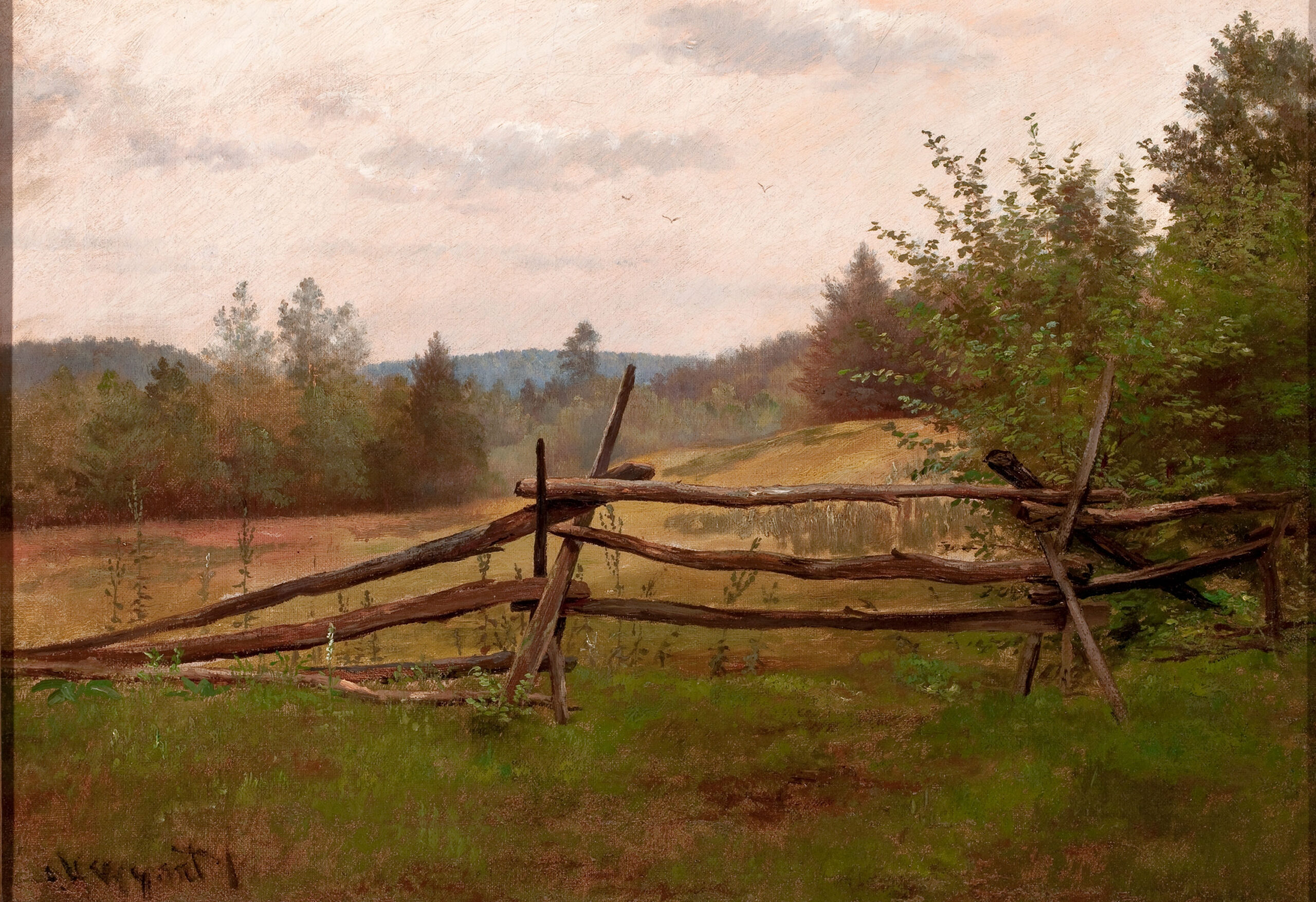Split Rail Fence (1862) - Alexander Helwig Wyant Tablo