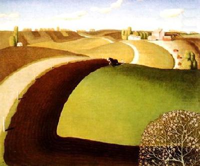 Spring Plowing (1932) - Grant Wood Tablo