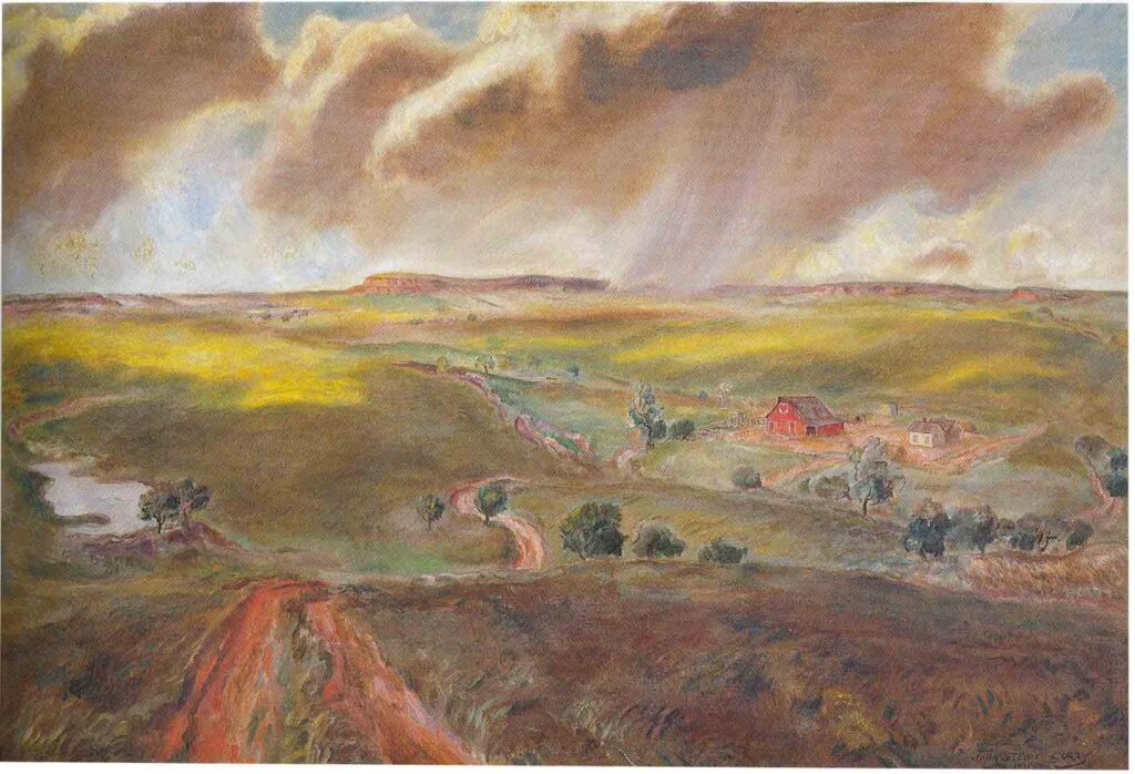 Spring Shower (1931) - John Steuart Curry Tablo