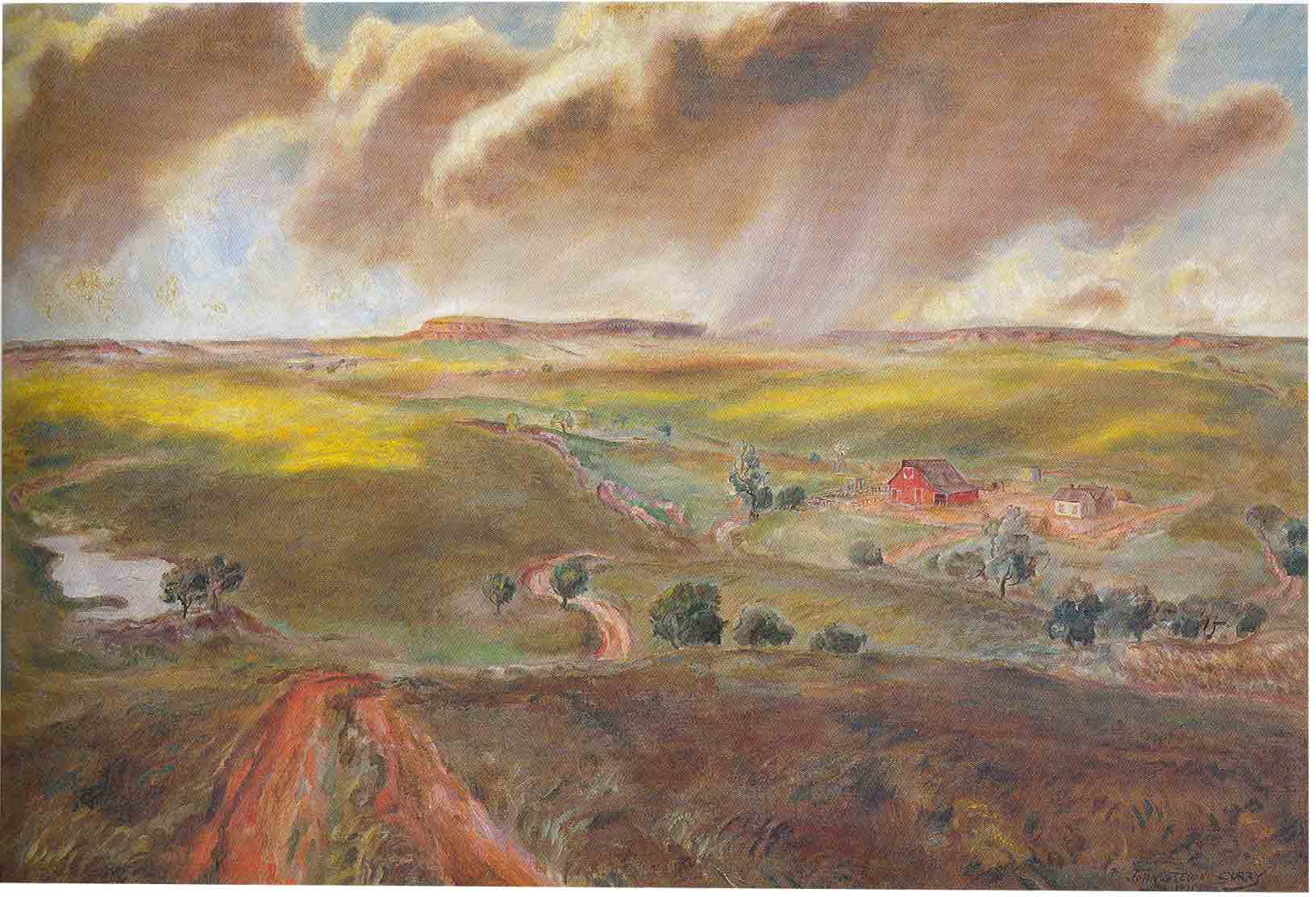 Spring Shower (1931) - John Steuart Curry Tablo